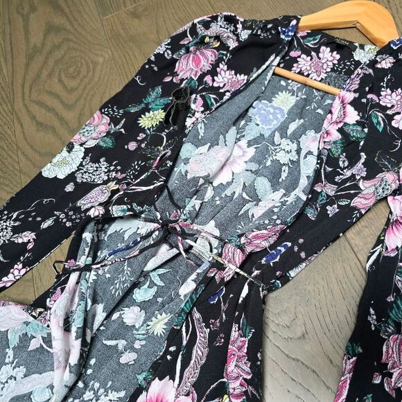 🆕️ AFRM Caley Wrap Long Sleeve Midi Dress in Pink Floral Print - Picture 9 of 13